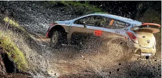  ?? PHOTO: SUPPLIED ?? Hayden Paddon and John Kennard prepare for Rally Wales.