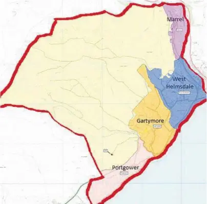  ??  ?? LONG-TERM PLANNING: Image shows map of the areas covered by the Garbh Allt Community Initiative