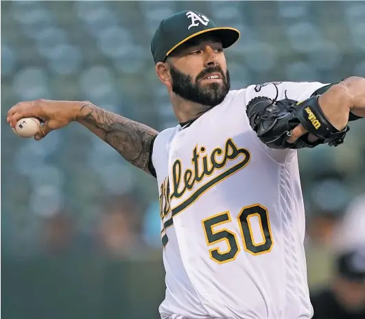  ?? THEARON W. HENDERSON/GETTY IMAGES ?? A’s pitcher Mike Fiers blew the whistle on the Astros’ sign-stealing scandal.