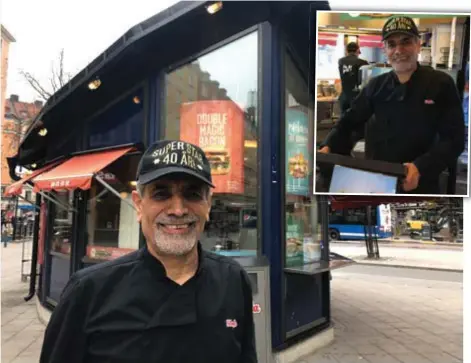  ?? FOTO: PER BRANDT ?? GLAD. Reza Torkamani gläds över stadens besked att ge hans grill en fast plats vid Sankt Eriksplan.