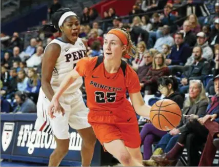  ?? JOHN BLAINE — FILE PHOTO — FOR THE TRENTONIAN ?? Princeton’s Gabrielle Rush (25) had 12 points in the semifinal win over Cornell.