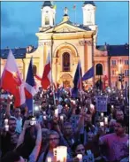  ?? JANEK SKARZYNSKI /AFP ?? People take part in a demonstrat­ion in front of the Polish Supreme Court on July 23 in Warsaw against the proposed court reforms.