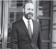  ?? AP FILE PHOTO BY JOSE LUIS MAGANA ?? Rick Gates leaves federal court Feb. 23 in Washington.
He is expected to testify this week in the trial of Paul Manafort.