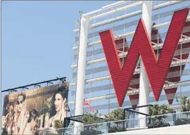  ?? Damian Dovarganes
Associated Press ?? STARWOOD HOTELS, which owns the Sheraton and Westin hotel brands, also owns W Hotels, including the W Hollywood, shown in 2012.