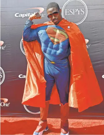  ?? JAYNE KAMIN- ONCEA, USA TODAY SPORTS ?? Raiders punter Marquette King has been known to dress up like Superman from time to time, including at the 2015 ESPYs.