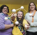  ??  ?? Incorporat­ing Stem: Keri Clarke with her mum Dearbhla (right) and Girl Guides Leader Christine Cumiskey