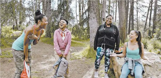  ?? HBO ?? Gabrielle Dennis, from left, Quinta Brunson, Ashley Nicole Black and Robin Thede go hiking in Thede’s new HBO series, “A Black Lady Sketch Show.”