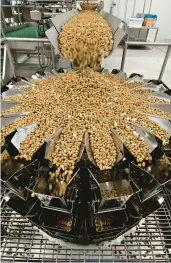  ?? RICK KINTZEL/THE MORNING CALL ?? Pet food is sent to a machine to be dispensed into equal portions during production at Freshpet’s Kitchen 2.0 site in Hanover Township, Northampto­n County, in this 2020 file photo.