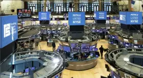  ?? Colin Ziemer/NYSE via Associated Press ?? The trading floor at the New York Stock Exchange.