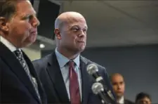  ?? Stephanie Keith/Getty Images ?? Acting Attorney General Matthew Whitaker delivers remarks to the Joint Terrorism Task Force on Wednesday in New York City. Whitaker was appointed acting attorney general by President Donald Trump after Attorney General Jeff Sessions was forced to resign.