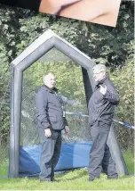  ??  ?? NAME CHANGE Facebook pictures of Rhiann Milne, who called herself Zander on Facebook. Above, police officers at the park in Irvine