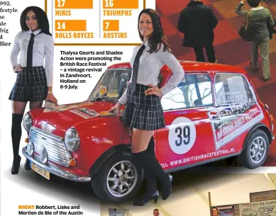  ??  ?? Thalysa Geurts and Shadee Acton were promoting the British Race Festival – a vintage revival in Zandvoort, Holland on 8-9 July.