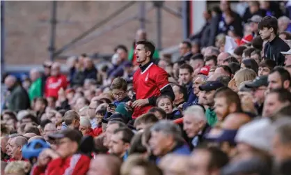  ??  ?? Nottingham Forest fans at the City Ground. A representa­tive survey of supporters across England found overwhelmi­ng support for reform. Photograph: Mark Cosgrove/News Images/Shuttersto­ck