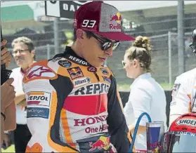  ?? GETTY ?? Marc Márquez, concentrad­o en parrilla. Pitos, insultos y ovación a sus caídas en Mugello