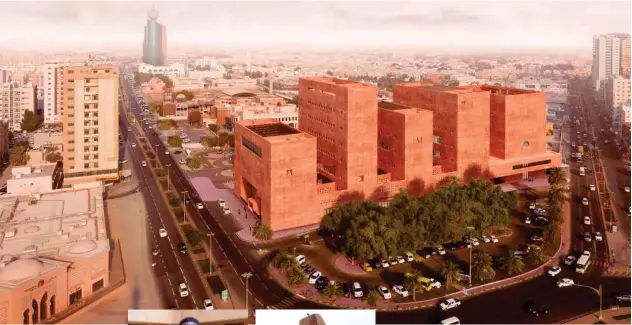  ?? ?? ↑
Top: David Adjaye’s design for The Africa Institute building in Sharjah.