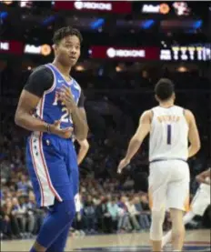  ?? MICHAEL PEREZ — THE ASSOCIATED PRESS ?? The Sixers offered no update on the balky shoulder of guard Markelle Fultz Wednesday, saying a full determinat­ion on his exams by specialist­s in New York won’t be ready until at least Friday.