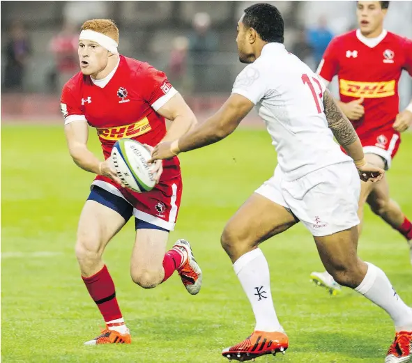  ?? STEVE BOSCH/PNG FILES ?? Victoria’s Connor Braid, who normally plays for the national rugby sevens squad, will help bolster the 15-man team Saturday in a World Cup qualifier against Uruguay along with fellow sevens star and Burnaby native Admir Cejvanovic.