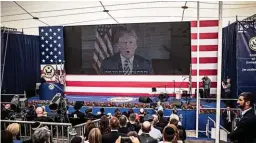  ??  ?? TRUMP. El presidente en un mensaje televisado durante la inauguraci­ón de la embajada.