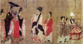  ?? ?? The handscroll silk painting titled The Thirteen Emperors by Yan Liben from the Tang Dynasty (618-907) is housed in the Boston Museum of Fine Arts, Boston, US (Photo by VCG)