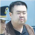  ?? (Eriko Sugita/Reuters) ?? A MAN BELIEVED to be Kim Jong-nam is shown being escorted to a plane at Tokyo’s Narita Internatio­nal Airport upon his deportatio­n from Japan in May 2001.