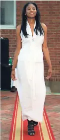  ??  ?? Rasheeda O’Connor’s all-white outfit screams classy and chic.