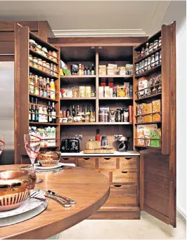  ??  ?? Maximising space: the larder is making a comeback, with more homeowners wanting their kitchens to be functional as well as aesthetic