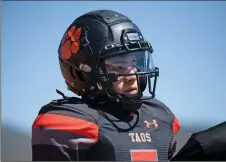  ?? MORGAN TIMMS/Taos News ?? Taos’ Simon Torrez reacts to a touch down by St. Michael’s Saturday (March 20) during Taos’ 48-3 loss to St. Michael’s at Anaya Field in Taos.
Carlos Rodriguez
BOYS SCHEDULE