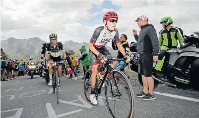  ?? Picture: REUTERS ?? STIFF CLIMB: Louis Meintjes, of South Africa, in action during the Tour de France yesterday