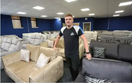  ?? ?? David Carroll set up the Sofa Warehouse in 2023, aiming to provide more job opportunit­ies for people in Greenock