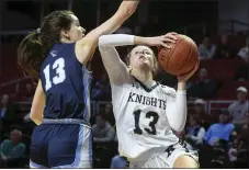  ?? PETE BANNAN - DAILY LOCAL NEWS ?? Elizabeth McGurk scored 14points Saturday as West Chester Rustin defeated Bethlehem Catholic, 47-40, in the quarterfin­als of the PIAA 5A Girls Basketball Championsh­ip at Schuylkill Valley High School.
