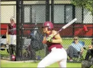  ?? PETER WALLACE PHOTO ?? Amanda Thiel drove in two runs in Torrington’s win over Rockville in a CIAC Class L second round game at Torrington High School Wednesday afternoon.