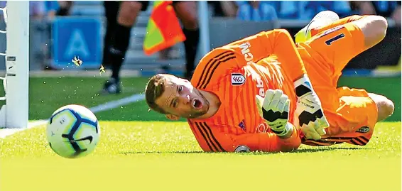  ?? REX ?? Looking up: Bettinelli keeps one out for Fulham as he makes an impressive start to the season