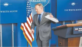  ?? SHAWN THEW/EFE ?? Sean Spicer dimitió ayer a su puesto de vocero de la Casa Blanca.