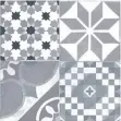  ??  ?? tonal greys soften the busy pattern in Kutlu tiles, £15.95sq m, Walls and Floors Buy now with ownable