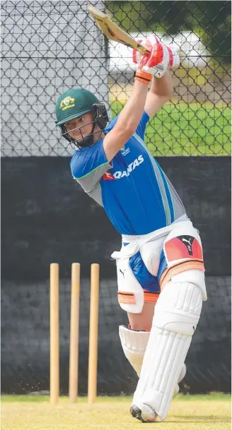  ?? Picture: EVAN MORGAN ?? READY FOR CHALLENGE: Jake Carder bats during a Cricket Australia XI nets session yesterday as his side prepares to take on England, who for the first time on this Ashes tour will feature Moeen Ali ( inset), in a four- day clash at Riverway Stadium.