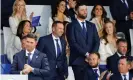  ?? Photograph: Brian Snyder/Reuters ?? Team Europe captain Padraig Harrington (bottom left) announces Jon Rahm and Sergio García as the opening pair for Friday.