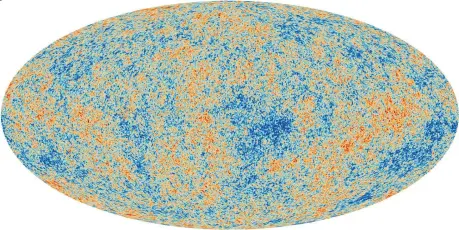  ??  ?? Snapshot of the baby universe: the cosmic microwave background (CMB) as observed by the Planck observator­y. Just as geographer­s once used the curve of the horizon to work out the size of Earth, astronomer­s are using features in the CMB to estimate the...