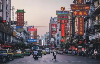  ?? ?? A street scene from Chinatown in the Thai capital of Bangkok. Thailand is one of three Southeast Asian countries Prime Minister Christophe­r Luxon has included on his first official trip to the region, in what David Capie hopes is a sign of renewed focus there. GETTY IMAGES