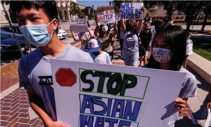  ?? Photograph: Ringo Chiu/Zuma Wire/Rex/Shuttersto­ck ?? Young people take part in a AAPI Youth Voices for Change Rally against discrimina­tion and racism, in Pasadena, California, in June.
