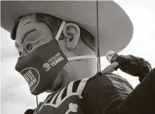  ?? Vernon Bryant / Dallas Morning News ?? The face mask worn by Big Tex is 84 inches by 45 inches or roughly 7 feet by 4 feet.