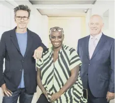  ??  ?? 0 The Great British Menu team, from left: Oliver Peyton, Andi Oliver and Matthew Fort