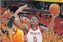  ?? ASSOCIATED PRESS FILE PHOTO ?? Houston Rockets centre Clint Capela is one of the pivotal pieces to Houston’s success as the team prepared for its showdown with Golden State in the Western Conference final.