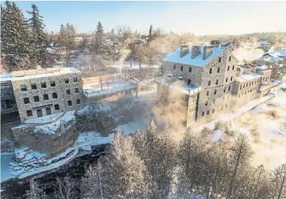  ??  ?? The scenary around the Elora Mill Hotel and Spa is also gorgeous during the winter.