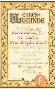  ??  ?? Eine Ehrenurkun­de aus dem Jahr 1936: Sie wurde Siegfried Schack für seine 25-jährige Mitgliedsc­haft bei Fortuna ausgestell­t.