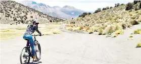  ?? PAULA MUÑOZ ENCINAS INKA TREKKING ?? CICLISMO EN ALTURALa ruta desde los géiseres hasta el pueblito Sajama es un alternativ­a perfecta para pedalear con dificultad leve.