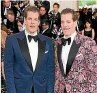  ?? PHOTO: AP ?? Former Olympic rowers Tyler, left, and Cameron Winklevoss have amassed the largest publicly disclosed stake in Bitcoin.