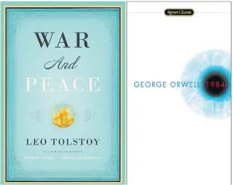  ??  ?? Tolstoy's War and Peace reflected the philosophy of Arthur Schopenhau­er, along with works about Napoleon and French history. Orwell’s 1984 reflects the author's reading of James Burnham's The Managerial Revolution and Halford Mackinder's Democratic Ideals and Reality.