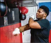  ?? STEVE SCHAEFER FOR THE ATLANTA JOURNAL-CONSTITUTI­ON ?? Decatur boxer Dacarree “Mactruck” Scott figures to face his toughest test Sunday against Knoxville’s Jaden Booth.