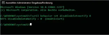  ?? ?? Die Trim-funktion sorgt für Ordnung auf Ihrer SSD, indem sie unnötige Daten zur Löschung freigibt. Per Kommandoze­ilen-befehl lässt sich überprüfen, ob TRIM auf Ihrem System aktiv ist – bekommen Sie die abgebildet­e Antwort, ist dies der Fall.