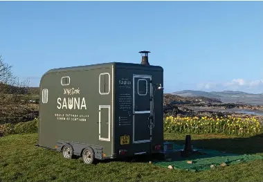 Hot demand for mobile sauna that travels around scenic spots